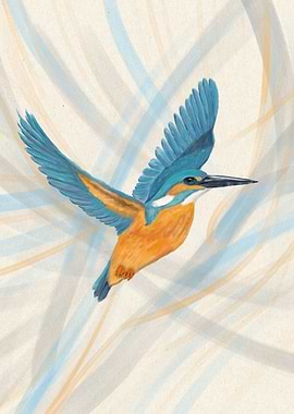 Flying kingfisher