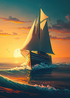 sailboat in a sunset