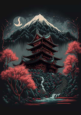 japanese night landscape