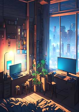 Retrowave Vaporwave Room