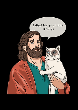 Cat as Jesus Humour for a