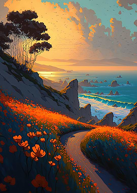 Coastal hills landscape