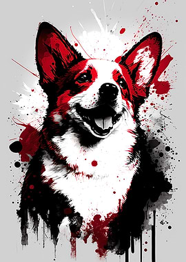 Ink Corgi Portrait