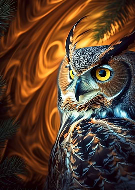 Abstract Great Horned Owl