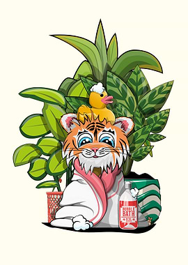 Tiger Cub in Bathroom