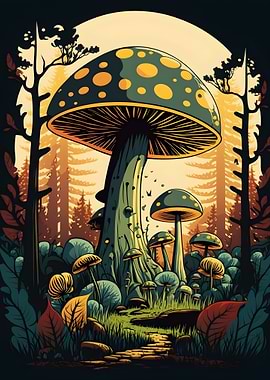 Big Mushroom in the Forest