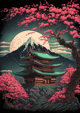 japanese night landscape