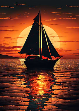 sailboat in a sunset