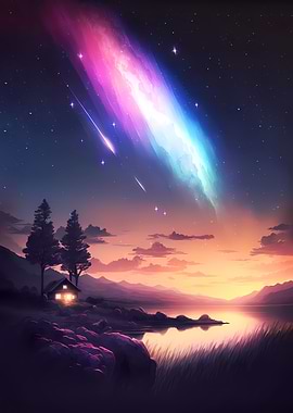 Starry Twilight Landscape