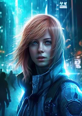 Cyberpunk Redhead Girl