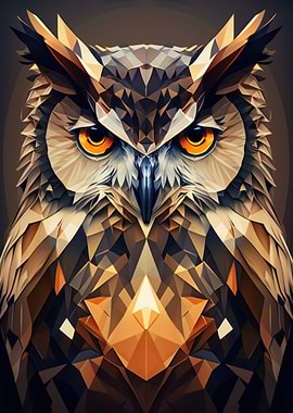 Geometric Owl Artwork