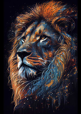 Lion Ink Painting