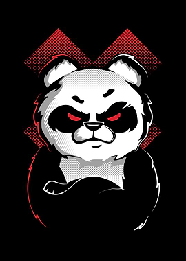 Panda with Red Eye