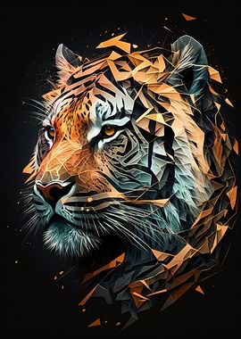 Abstract Geomertic Tiger