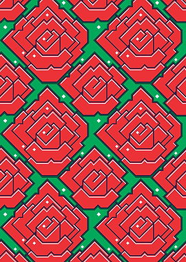 SQUARE ROSE PATTERN