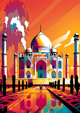 Taj Mahal India Pop Art