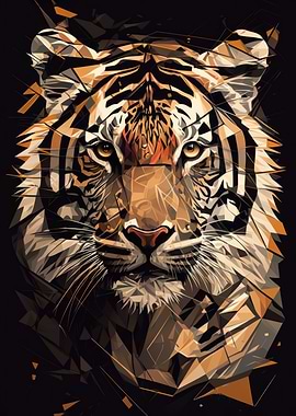 Abstract Geomertic Tiger