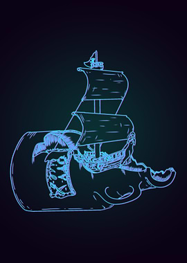 Pirate Ship in a Bottle