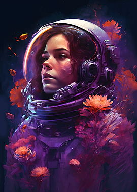 fantasy floral astronaut
