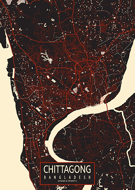 Chittagong City Map Vector
