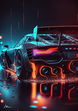 Sport Neon Car race