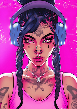 Tattooed Abstract Girl V1