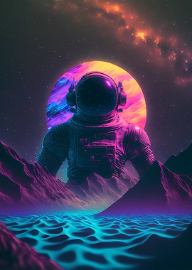 Synthwave astronaut