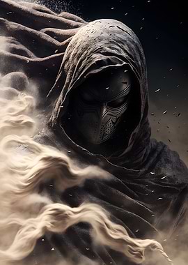 Knight into swirling sand