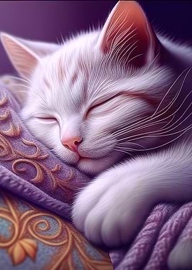Cute Cat Sleeping Animal