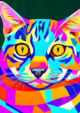 Colorful Bengal cat