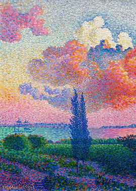 Pink Cloud Abstract Trees