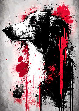 Borzoi Dog Painting