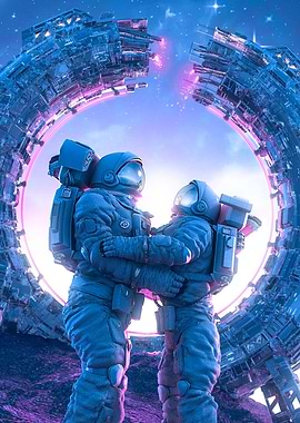 Astronauts couple in space