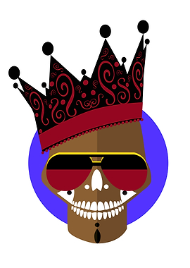 Afro king skull logo with