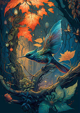 Autumn Forest Hummingbird