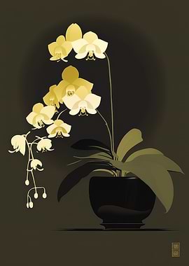 Asian Orchids Minimal Art
