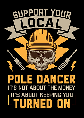 Electrician Skull Lineman