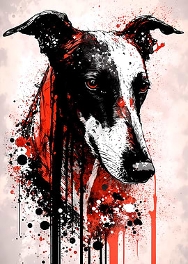 Greyhound Dog Portrait