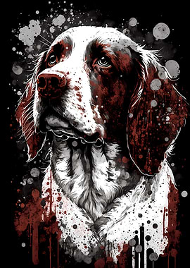 Brittany Dog Portrait