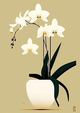 Asian Orchids Minimal Art