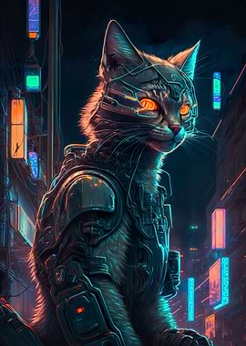 Cat Human Cyberpunk