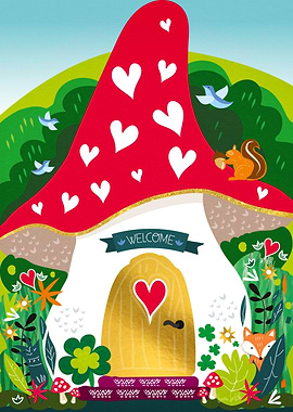 Mushroom gnomes house