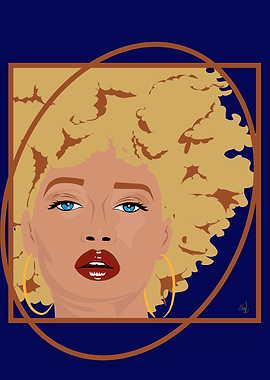 Lady blonde and blue