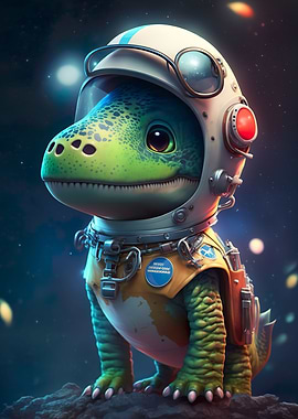 Astronaut Space Dinosaur