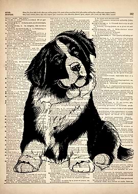 Bernese Mountain dog art
