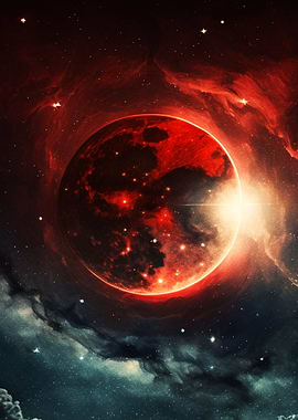 Red Moon in Space