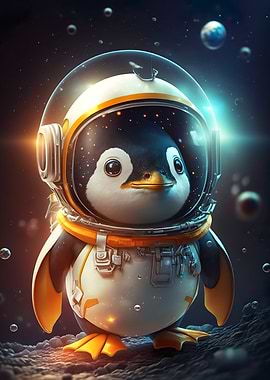 Astronaut Space Penguin