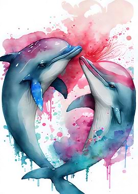 Dolphin Couple Love Story