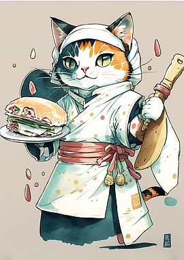 Sushi Cat Chef Japan