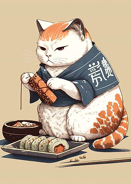 Sushi Cat Chef Japan